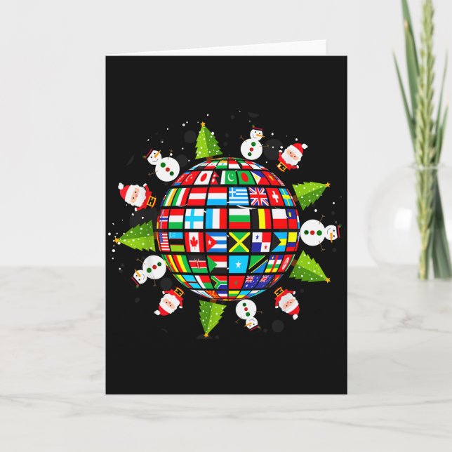 Flags Of The World, Xmas Around The Globe  Karte (Vorderseite)