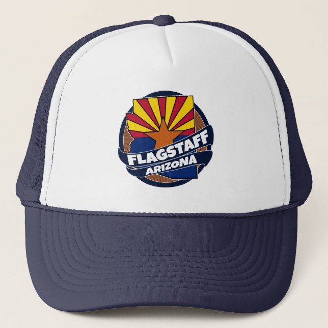 Flagstaff Arizona Fahne platzen LKW-Hut Truckerkappe (Vorderseite)
