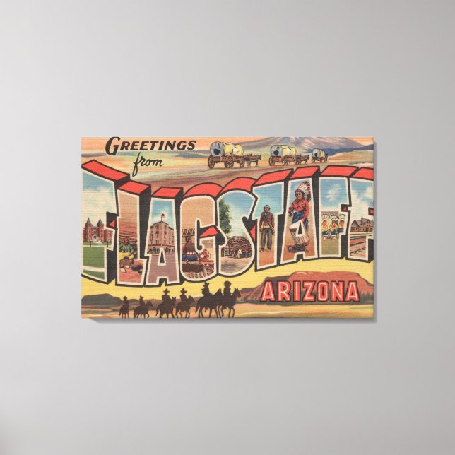 Flagstaff, Arizona - Große Buchstabenszenen Leinwanddruck (Vorderseite)