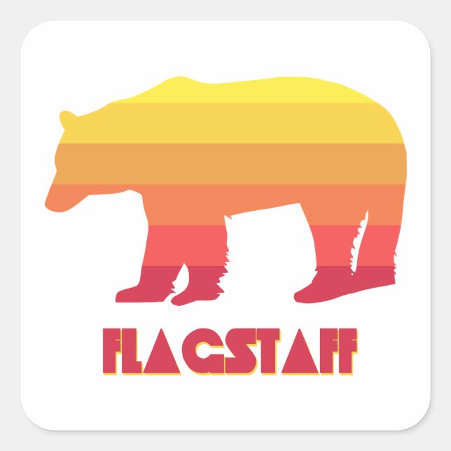 Flagstaff Arizona Rainbow Bear Quadratischer Aufkleber (Vorderseite)
