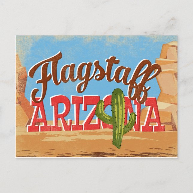 Flagstaff Arizona Vintage Reise Postkarte (Vorderseite)