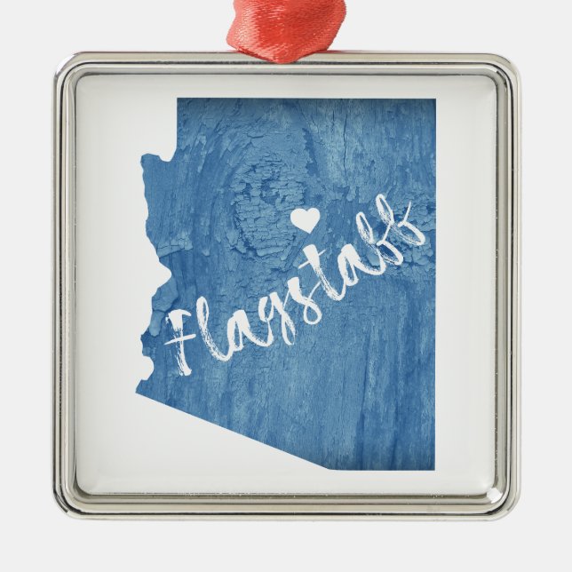 Flagstaff Arizona Wood Grain Ornament Aus Metall (Vorne)