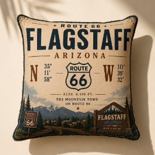 Flagstaff Route 66 Koordinaten-Hütte Kissen