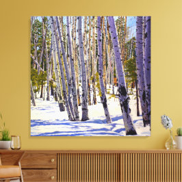 Flagstaff Winter Aspen Landschaft – Daniel Fishbac Leinwanddruck