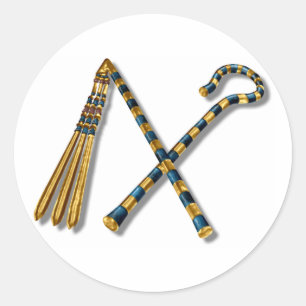 Flail and Crook von Tutankhamun Runder Aufkleber
