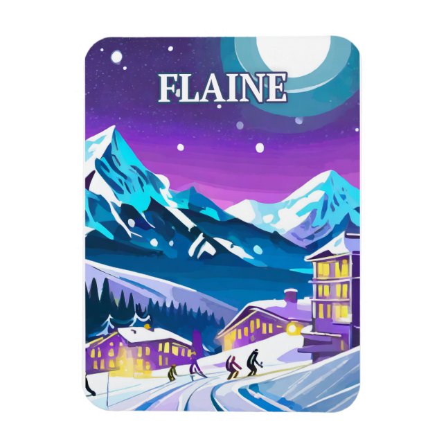 Flaine: Moderne Kunst in den schneebedeckten Alpen Magnet (Vertikal)