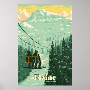 Flaine Skigebiet Reiseplakat Poster