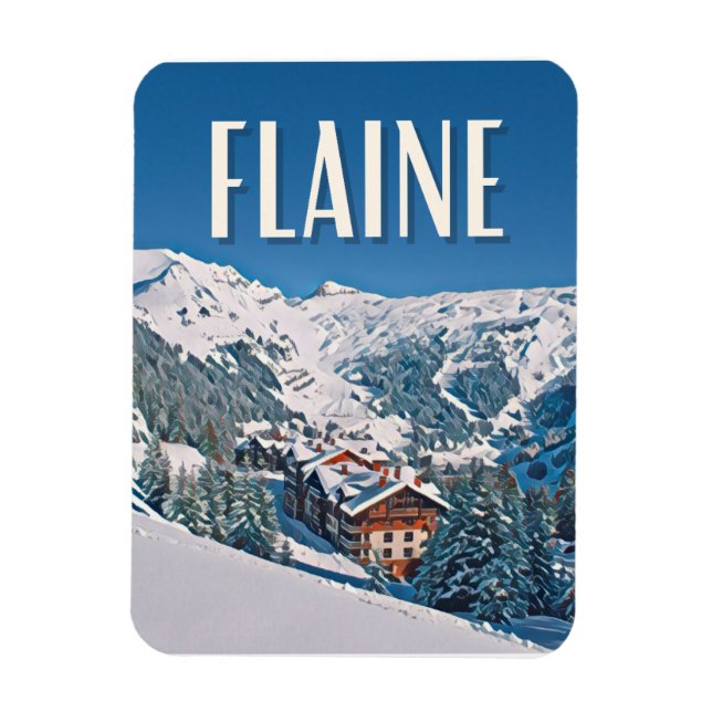 Flaine Skistation Magnet (Vertikal)