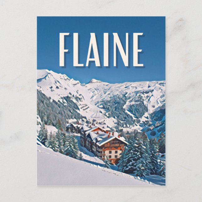 Flaine Skistation Postkarte (Vorderseite)