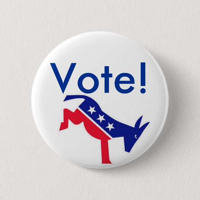 Flair-Button: Abstimmung! Demokrat Button (Vorderseite)