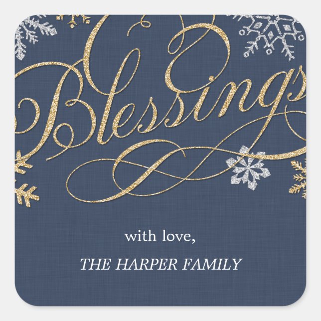 Flakes Custom Holiday Sticker oder Labels (Vorderseite)