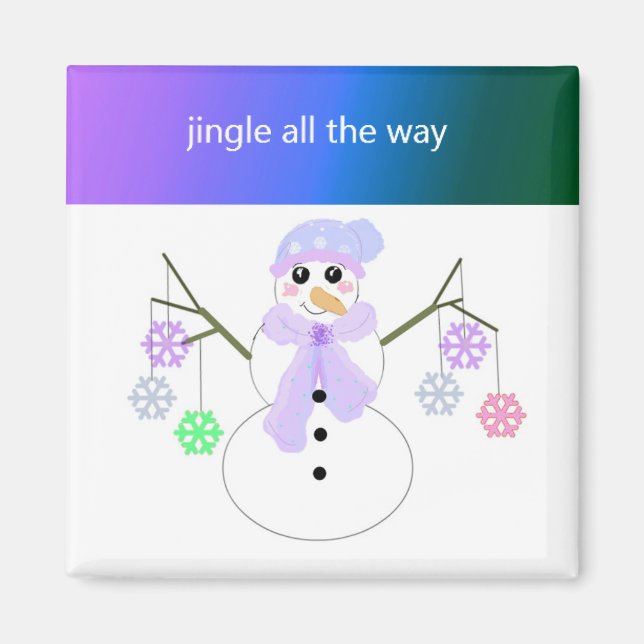 Flakie Snowman mit Schneeflocken Magnet (Vorne)