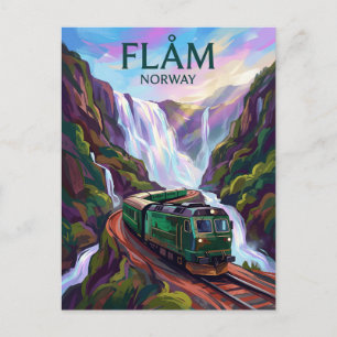 Flåm-Bahn Norwegen Postkarte