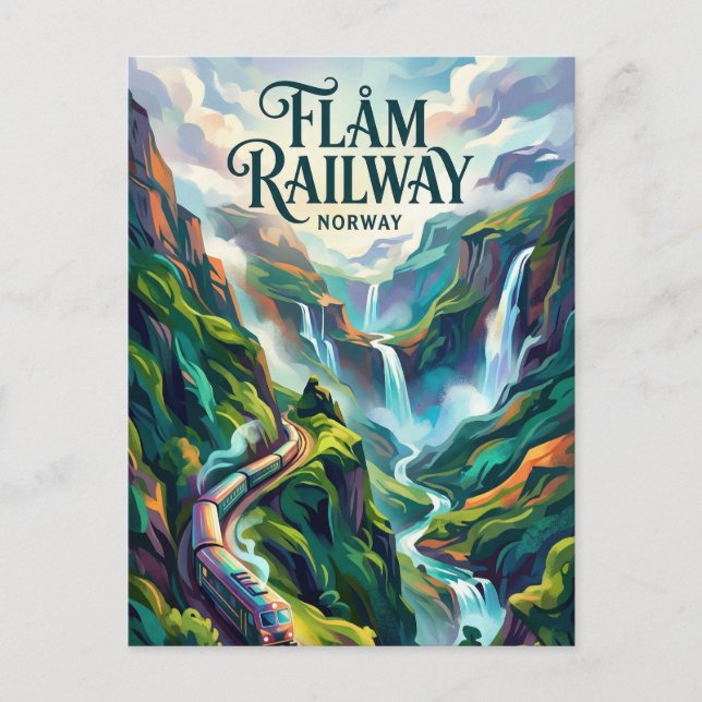 Flåm-Bahn Norwegen Postkarte (Vorderseite)