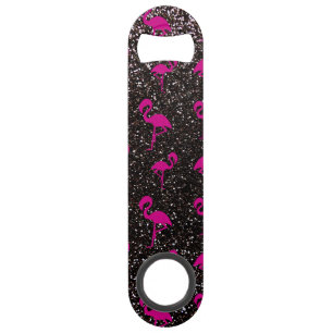 Flamant noir de rose de parties scintillantes