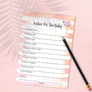 Flamant rose À Rayures De Corail Désire Pour Carte