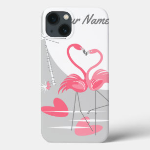 Flamant rose Amour Grande Lune Nom Coque ipad pays