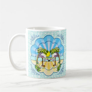 Flamant rose amoureux tasse