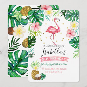 Flamant rose Anniversaire Anniversaire Invitation