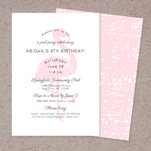 Flamant rose anniversaire invitation en rose