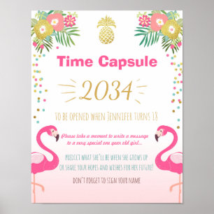 Flamant rose Anniversaire livre d'or Time Capsule 
