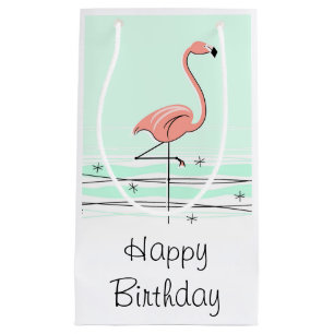 Flamant rose Aqua Joyeux sac cadeau d'anniversaire