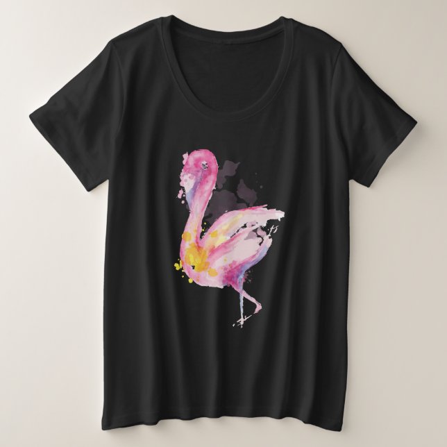 Flamant rose aquarelle (Design devant)