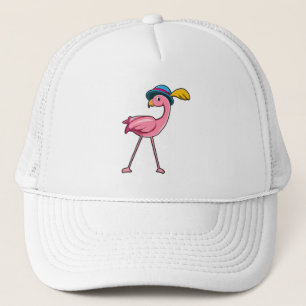 Flamant rose avec Casquette & Plume