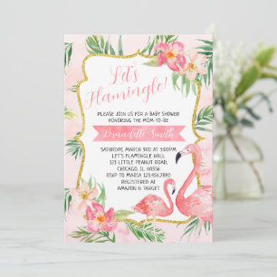 Flamant rose Baby shower Invitation