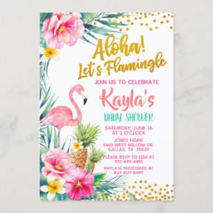 Flamant rose Baby shower Invitation