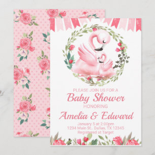 Flamant rose Baby shower Invitation d'invitation