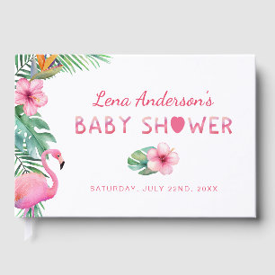 Flamant rose Baby shower Livre d'or pour filles
