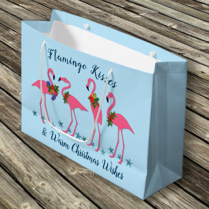 Flamant rose Baisers Chaleureux voeux de Noël Sac
