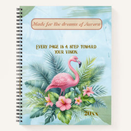 Flamant rose Carnet spiral avec devis personnalisé