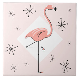 Flamant rose carreau rose Diamond Stars
