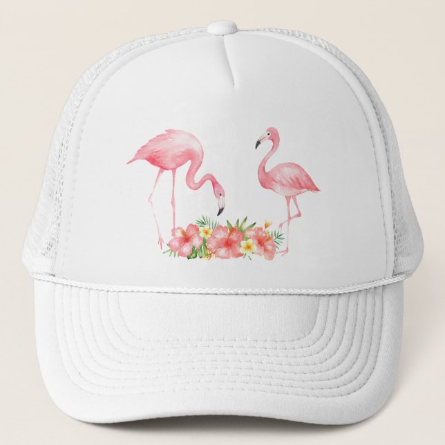 Flamant rose Casquette de baseball tropical (Devant)