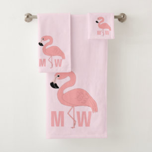 Flamant rose Conception rose monogramme