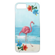 Flamant rose coque iphone tropical