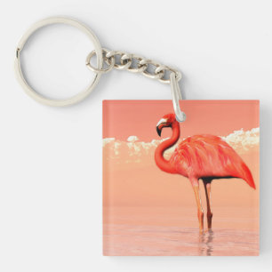 Flamant rose dans l'eau - 3D rendent