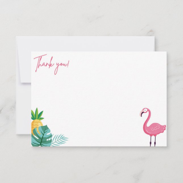 Flamant rose de fête d'anniversaire - Carte de not (Devant)