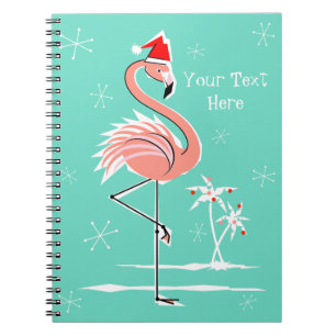 Flamant rose de Noël carnet de texte