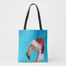 Flamant rose de Noël dans le sac fourre-tout de Sa