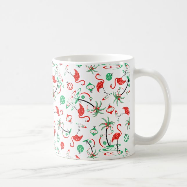 Flamant rose de Noël rouge Multi mug (Droite)