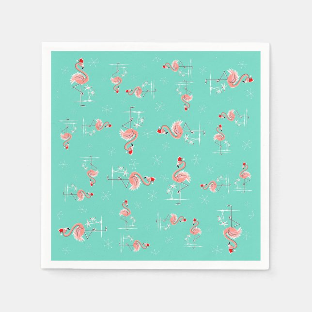 Flamant rose de Noël serviette en papier Twist (Devant)