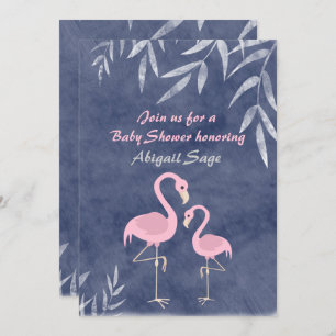 Flamant rose de plage rose tropical Invitation