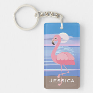 Flamant rose d'île tropicale personnalisée