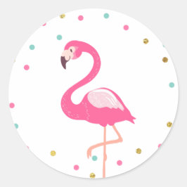 Flamant rose Enveloppe autocollant Étiquette tropi
