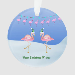 Flamant rose et lumières de Noël - Chaleureux so