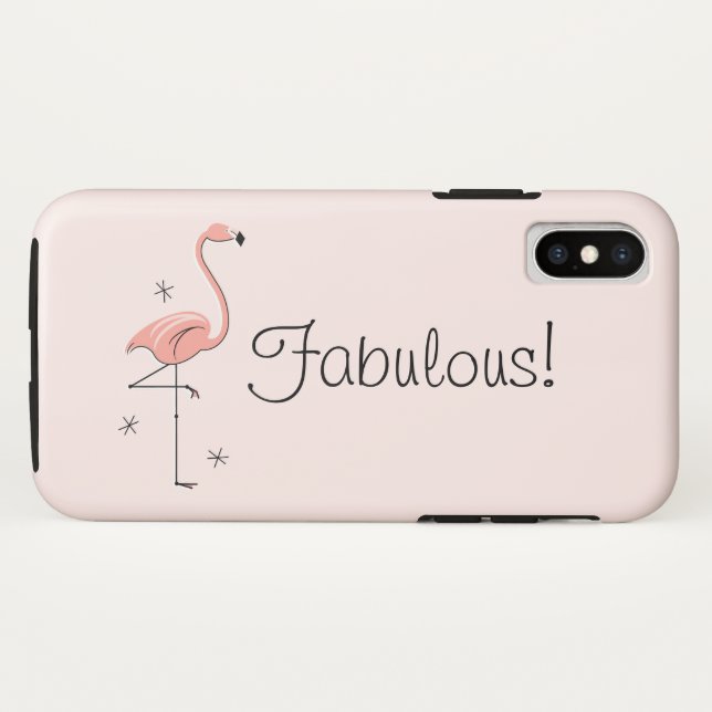 Flamant rose "Fabuleux !" coque iphone (Dos (Horizontal))