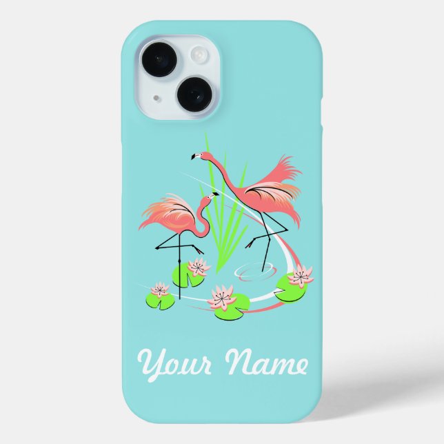Flamant rose Fandango Duo Nom coque iphone (Verso)